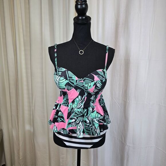 Tropical Print Bikini Top High Waist Bottom - Picture 5 of 13